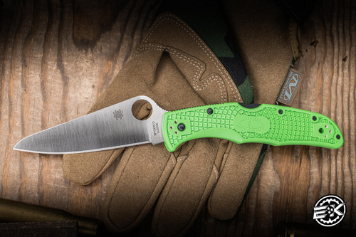 Spyderco Pacific Salt 2 Folding Knife Green FRN 3.78" LC200N Drop Point Satin C91FPGR2