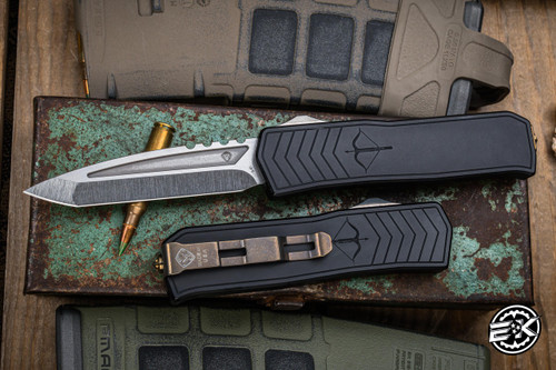 Medford Praetorian MERC-1 OTF Automatic Knife Black 3.75" Tanto Tumbled