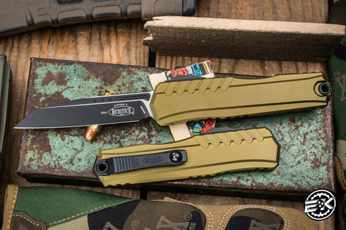 Microtech Cypher II OTF Automatic Knife OD Green 3.5" Wharncliffe Black 1241-1OD