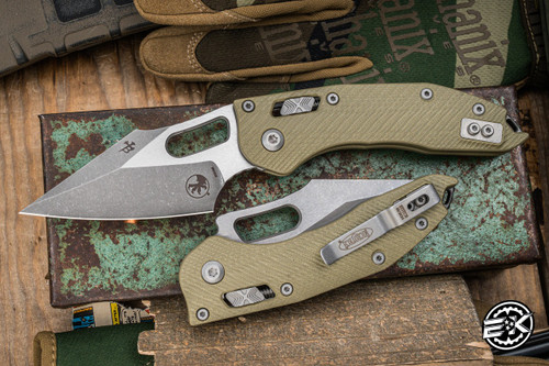 Microtech/Borka Blades Stitch Ram-LOK Manual Folder OD Green Fluted G10 3.75" Stonewash Apocalyptic 169RL-10APFLGTOD