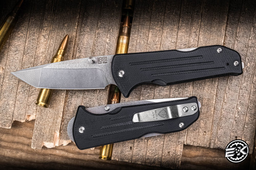 Medford 1881 Knife Works Bourbon Folding Knife Black G10 2.9" S45VN Tumbled Tanto