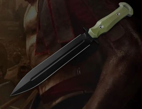 Medford 1881 Knife Works Romulus Fixed Blade Knife OD Green G10 9.5" Black