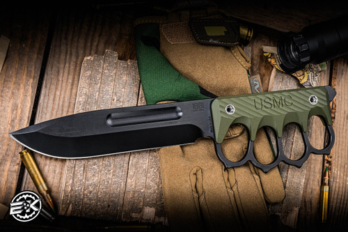 Medford 1881 Knife Works US 2024 Fixed Blade Knife OD Green G10 6.75" Black