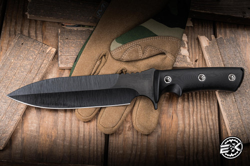 Medford 1881 Knife Works Jungle Figther Fixed Blade Knife Black G10 5.8" Black