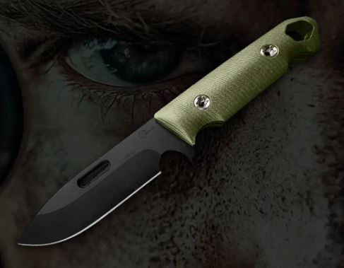 Medford 1881 Knife Works STA Sniper Fixed Blade Knife OD Green G10 4.4" Black