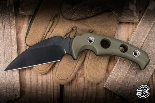 Medford 1881 Knife Works FUK Fixed Blade Knife OD Green G10 3.3" Black
