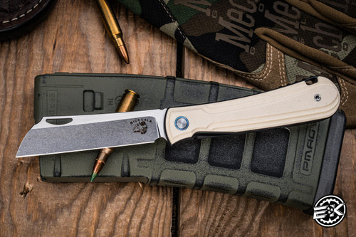 Mechforce/Rick Lala Caipira Front Flipper Stormtrooper Ivory G10 3.25" M390 Stonewash