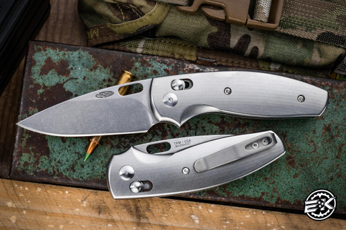 Three Rivers Manufacturing TRM BULLDOG Folding Knife Titanium 3.2" MagnaCut Stonewash