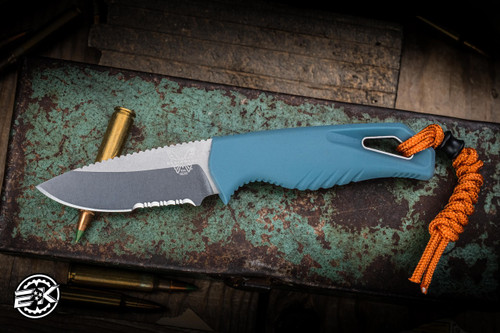PREORDER-Benchmade Water Intersect Fixed Blade Knife Depth Blue Santoprene 2.7" MagnaCut Serrated Drop Point 18050S