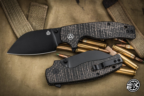 QSP Chefmaster Folding Knife Brown Coarse Micarta 3.20" Sheepsfoot Black QS163-C2