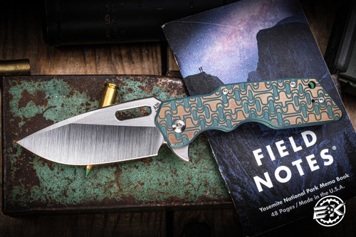 Preowned-A2D Attn2Detail Mark 1 Medium Green Titanium No Pimento 3.25" MagnaCut Satin Drop Point