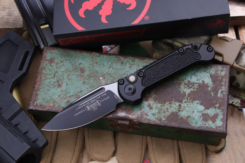 Preowned-Microtech LUDT Gen III Automatic 3.4" Drop Point Black 1135-1T