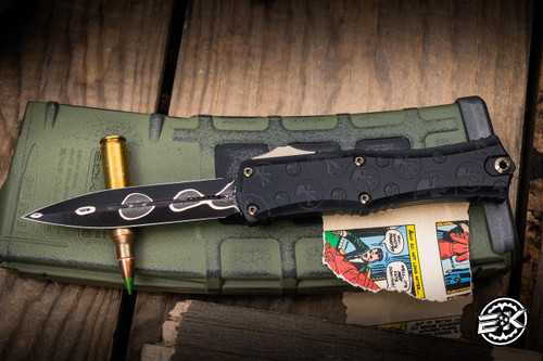 Microtech/Marfione Select Hera II Mini OTF Automatic Knife Claw Burst Engraved 3" Dagger Baker Forge CopperMai Damascus 1702M-16MS2