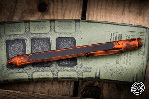 Nottingham Tactical Tibutton Pen Trifecta Black/Orange Distressed Titanium 5.5" G2 RHDL
