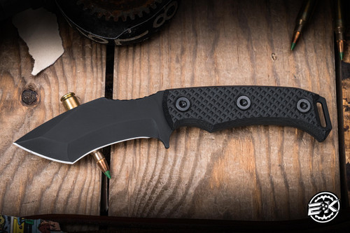 Half Face Blades Buteo Fixed Blade Knife Black G10 3.5" Armor Black Cerakote