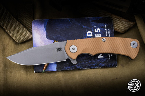 Hinderer Knives Project X Folding Flipper Knife Tri-Way Coyote G10 Battle Bronze 3.65" S45VN Clip Point