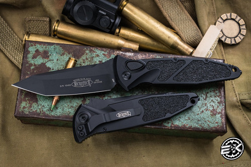 Microtech Socom Elite Automatic Folding Knife Blackout 4" Tanto Black 161A-1T-X4