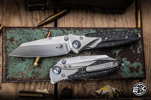 Microtech Socom Bravo Mini Folding Knife Black - Gray Carbon Fiber 3.4" M390 Wharncliffe Satin 263M-4CFTI