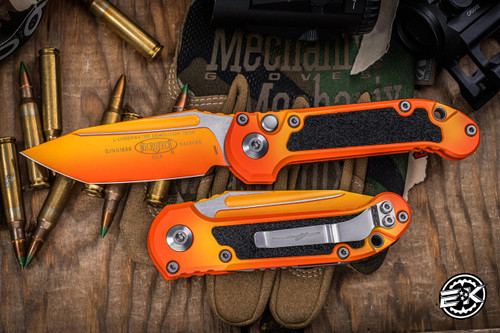 Microtech LUDT Gen III Automatic Folding Knife Sunrise Aluminum 3.4" M390 Tanto Sunrise Cerakote 1136-1LPSUS