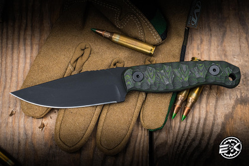 Half Face Blades Feather Light Fixed Blade Knife Jungle Wear Carbon 3.5"  Armor Black Cerakote