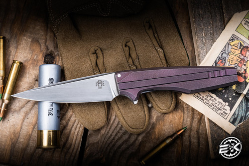 Torpen Ike Folding Knife Purple Titanium 3.6" CPM154 Drop Point