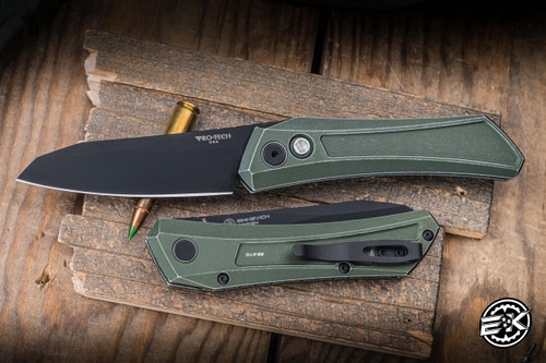 ProTech Sinkevich Oligarch Automatic Folding Knife Green Aluminum 3.25" MagnaCut