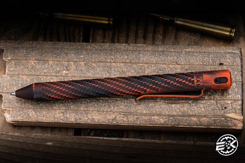 Nottingham Tactical TiButton Titanium Pen Full Digital Black/Orange Distressed Cerakote 5" Parker RHSL