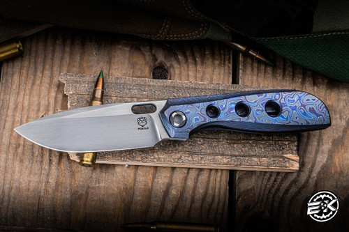 Poikilo Blade Gecko Midtech 3 Flipper Knife ZircuTi 3.25" M398 Hand Rubbed