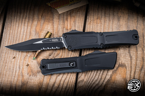 Microtech Combat Troodon Gen III OTF Automatic Tactical 4" M390 Bowie Black Serrated 1146-2T