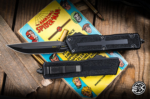 Microtech Scarab II D/E-S Gen III OTF Automatic Knife DLC Shadow 4" M390 Double Edge-Drop Point 1180-1DLCTSH