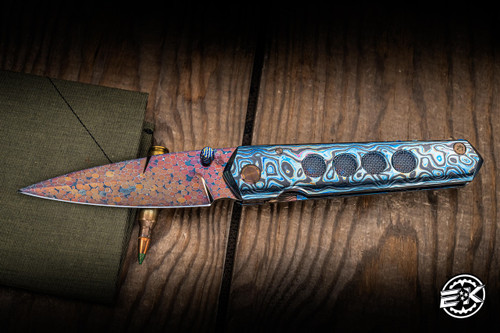 Sergey Rogovets Custom Ice Pick ZircuTi 3.65" Dragon Skin Damascus