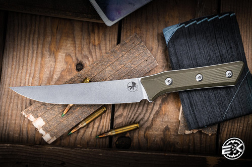 Microtech Boning Kitchen Cutlery Knife OD Green G10 6" M390 Stonewash 3100-10OD