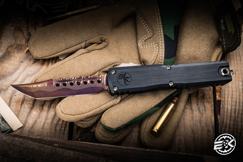 Microtech Marfione Select Ultratech Gen III ZBP OTF 3.5" Blued Baker Forge CopperMai Damascus 1119-16MS3-1
