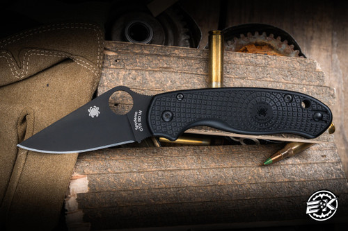 Preowned-Spyderco Para 3 Lightweight Compression Lock Knife Black FRN 2.9" Black C223PBBK