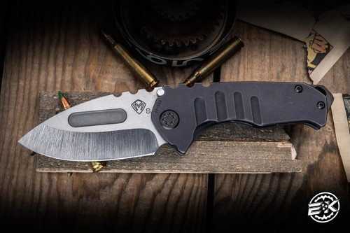 Preowned-Medford Praetorian Genesis "T" Knife Violet Titanium 3.3" S30V Tumbled