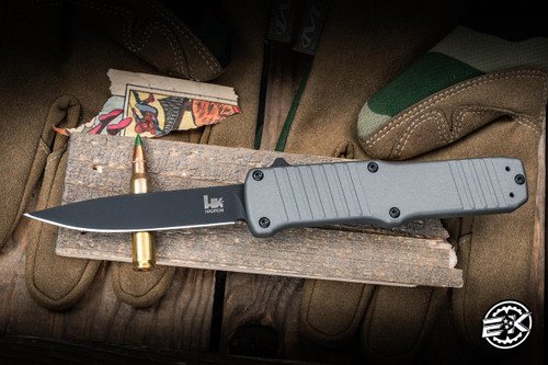 Preowned-HK Knives Hadron OTF Matte Grey 3.3." Clip Point 54052