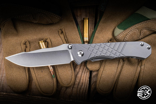 Preowned-Chris Reeve Knives Umnumzaan Glass Blasted 3.7" MagnaCut Drop Point UMN-1012