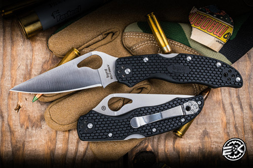 Spyderco Byrd Harrier 2 Lightweight Folding Knife Black FRN 3.4" 8Cr13MoV Drop Point Satin CBY01PBK2