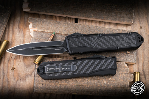 Guardian Tactical RECON-035 G2 OTF Carbon Fiber Inlay3.3" MagnaCut Dagger Dark Stonewash 92631-G2