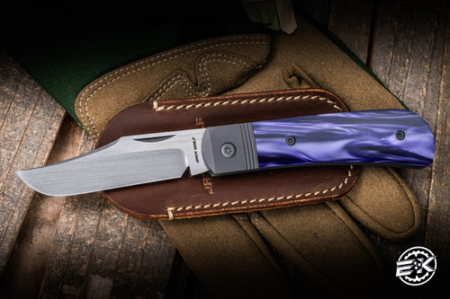 Jack Wolf Knives Benny's Clip Slipjoint Cosmic Purple 3" S90V Clip Point Hand Rubbed