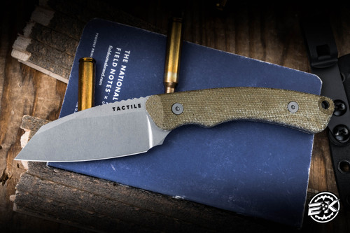 Tactile Knife Co. Redhawk Fixed Blade Knife Green Micarta 2.75" MagnaCut Tumbled Reverse Tanto