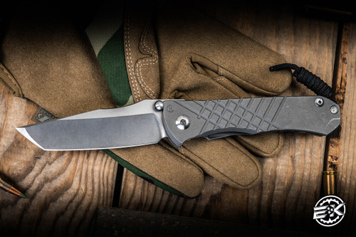 Preowned-Chris Reeve Knives Umnumzaan Titanium 3.6" MagnaCut Tanto UMN-1002