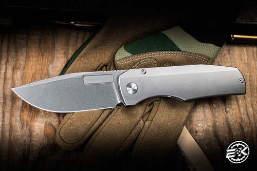 Vero Engineering Nova Framelock Folding Knife Titanium 3.65" MagnaCut Stonewash