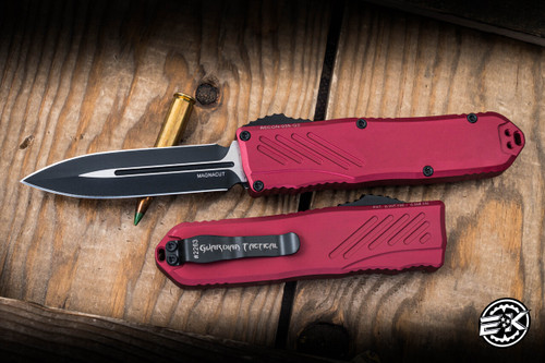 Guardian Tactical RECON-035 G2 OTF Automatic Knife Red 3.3" MagnaCut Dagger Two-Tone Black 94231-G2-RED