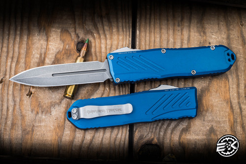 Guardian Tactical RECON-035 G2 OTF Automatic Knife Blue 3.3" MagnaCut Dagger Stonewash 94531-G2-BL