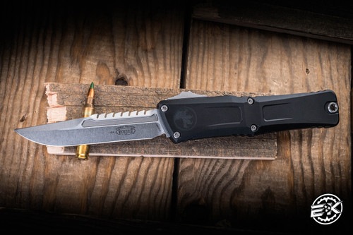 Preowned-Microtech Combat Troodon Gen III OTF Automatic Knife 4" M390 Interceptor Stonewash 1217-10S