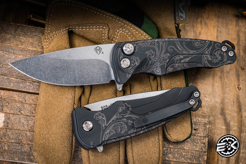 Medford Smooth Criminal Ti Folding Knife "Silver Filigree" Titanium 3" S45VN Tumbled