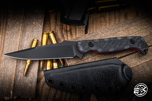 Toor Knives Darter S Fixed Blade Knife Shadow Black G10/Red Accent 4.25" M4 Black