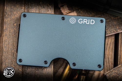 Grid Gunmetal Aluminum Wallet Card Holder