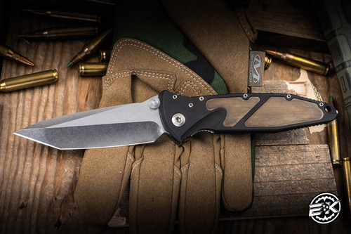 Preowned-Marfione Custom Socom Elite Brass Inlay 4" M390 Compund Tanto Stonewash